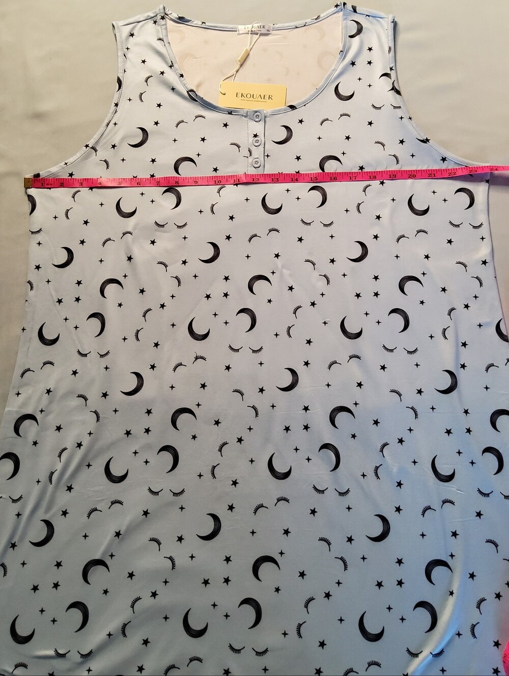 Women's Sleeveless Nightgown Trio -Light Blue Moon & Stars, Pink Sheep Print 2XL - Picture 4 of 16
